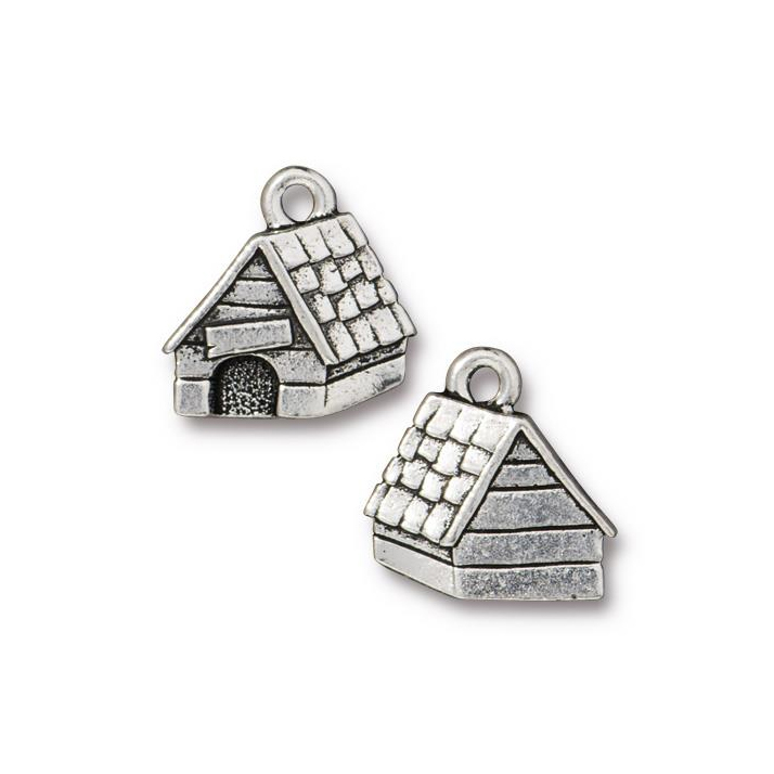 Charms & Solderable Accents Silver Plated Pewter Dog House Charm